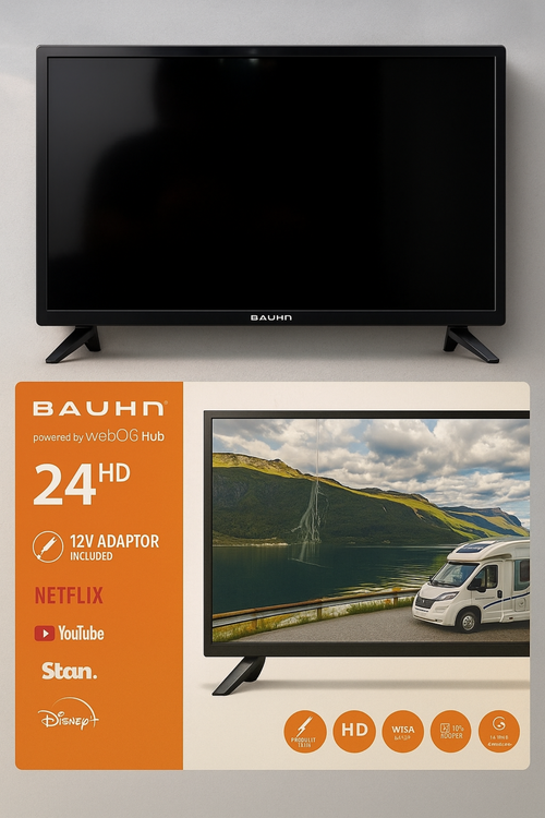 تلویزیون ۱۲ ولت خودرو ۲۴ اینج هوشمند Bauhn