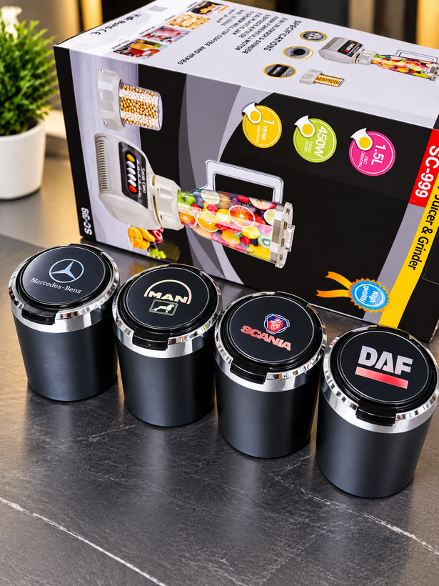 جاسیگاری خودرو و کامیون | جاسیگاری LED دار با طرح داف، اسکانیا، مان و مرسدس بنز